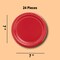 24 Count Red Paper Plates 7" Round Disposable Dessert Plates for Celebrations